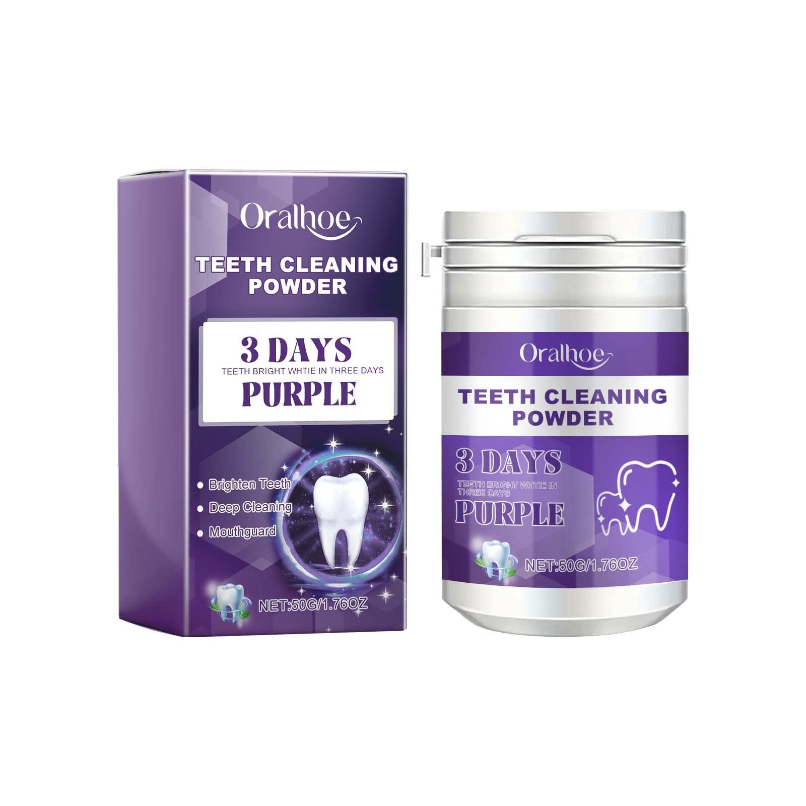 Purple Dental Powder Oral Care Cleaning Tartar Calculus