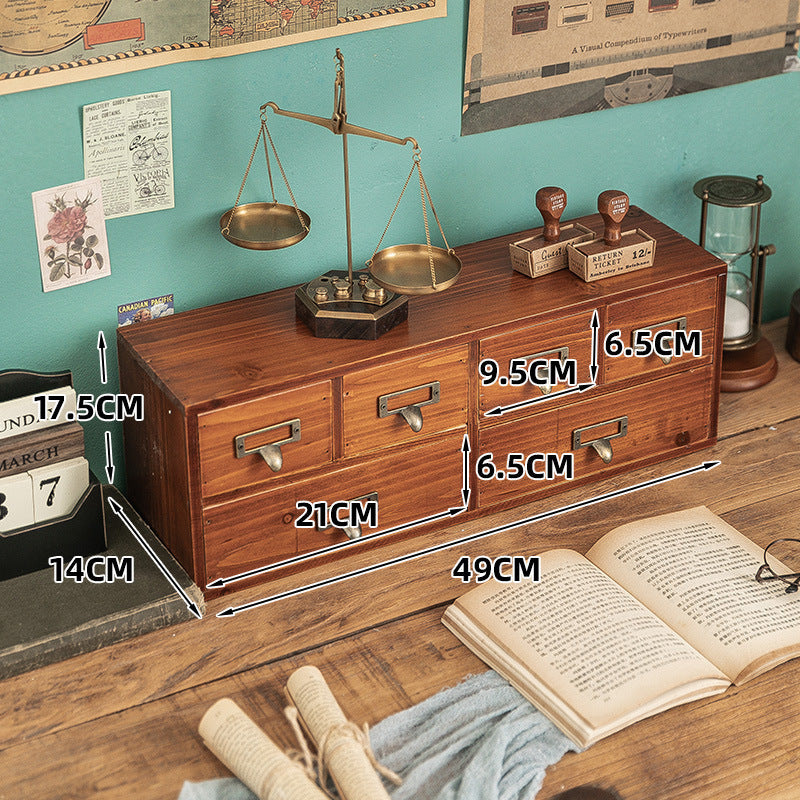 Simple Wooden Desktop Cosmetics Storage Box