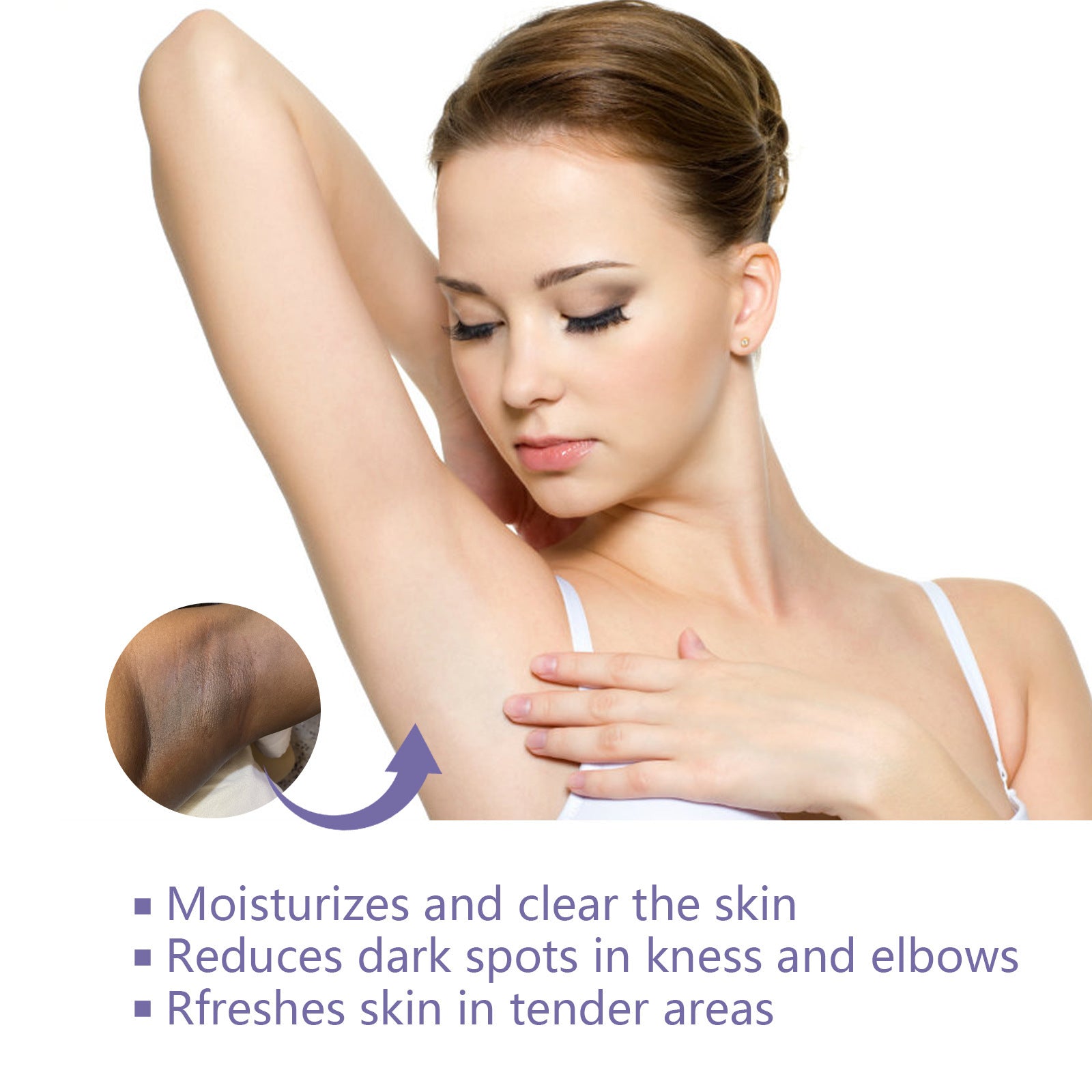 Replenishment skin care stick moisturizes and clears skin, reduces dark spots, and refreshes tender areas.