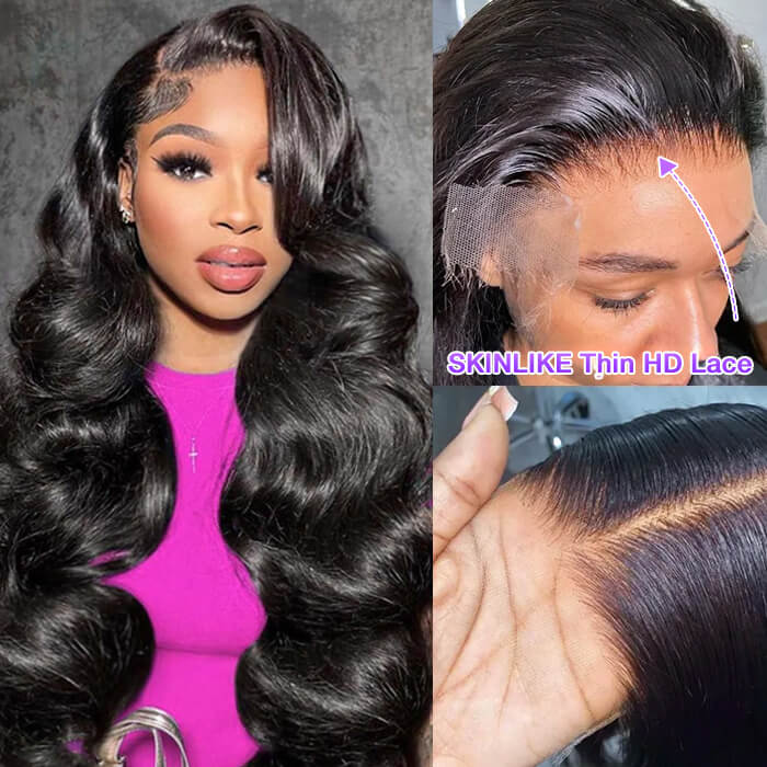 Body Wave Human Hair Lace Front Wig, Natural Color, 150% Density - Burford Glow