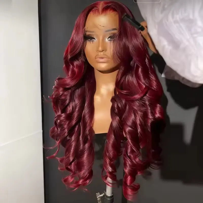 Burford Glow Burgundy 13x6 HD Lace Front Straight Human Hair Wig
