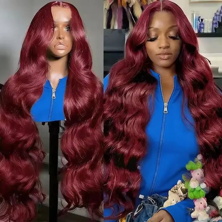 Burford Glow Burgundy 13x6 HD Lace Front Straight Human Hair Wig