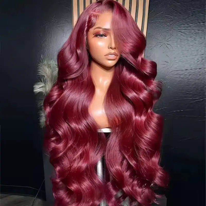Burford Glow Burgundy 13x6 HD Lace Front Straight Human Hair Wig