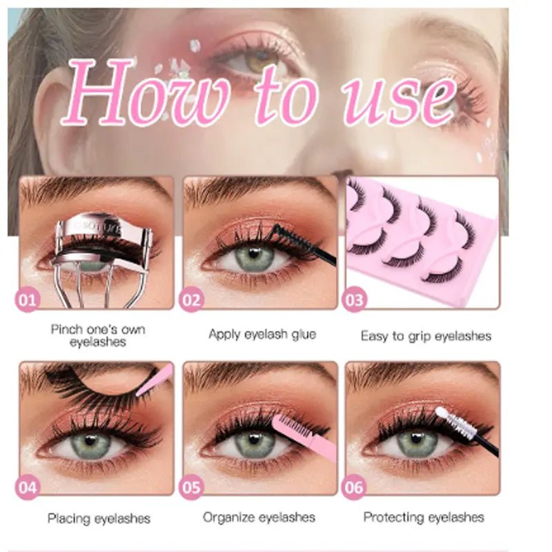 Burford Glow 15-Pair 3D Cat Eye Wispy False Lash Set