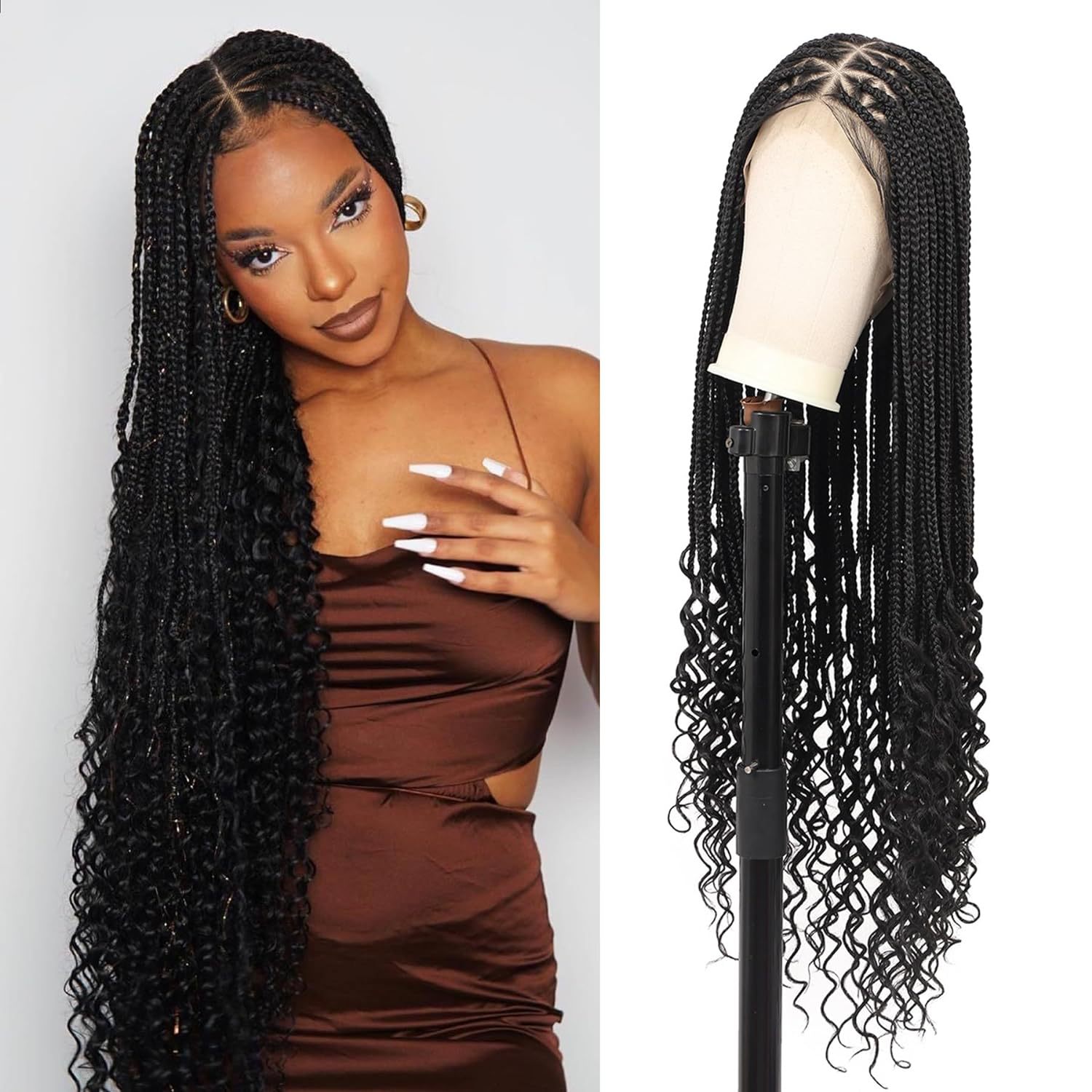 Burford Glow Full Lace Braided Wig — Long Exotic Style
