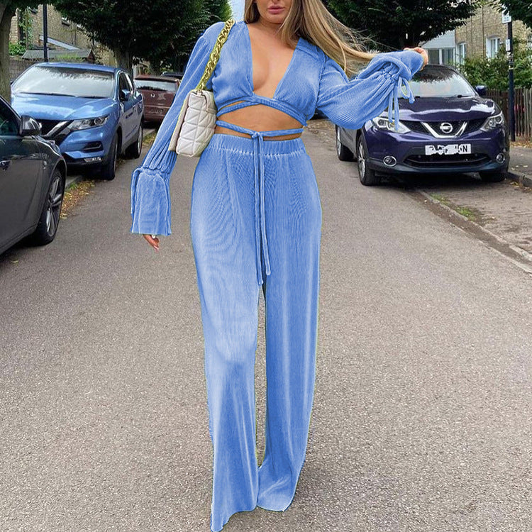 Fashion Retro Long Sleeve Pleated Women's Clothing