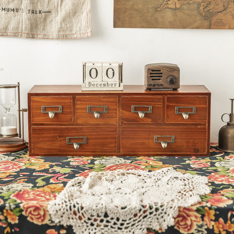 Simple Wooden Desktop Cosmetics Storage Box