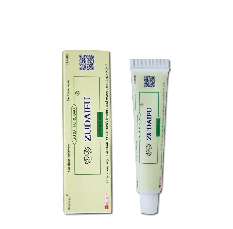 Herbal cream for skin care ZUDAIFU packaging and tube, designed for treating various skin problems.