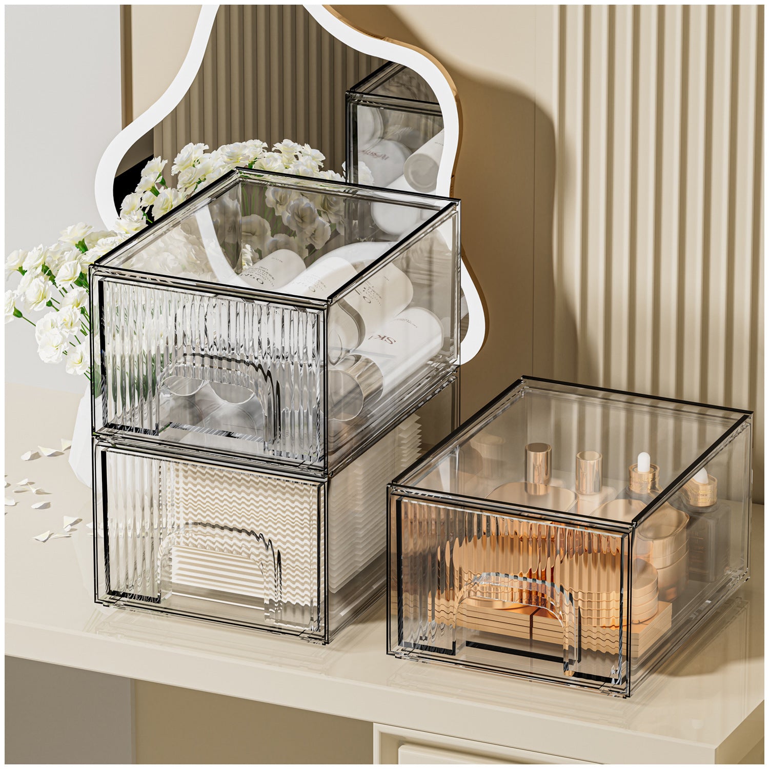 Acrylic Large-capacity Cosmetics Storage Dustproof