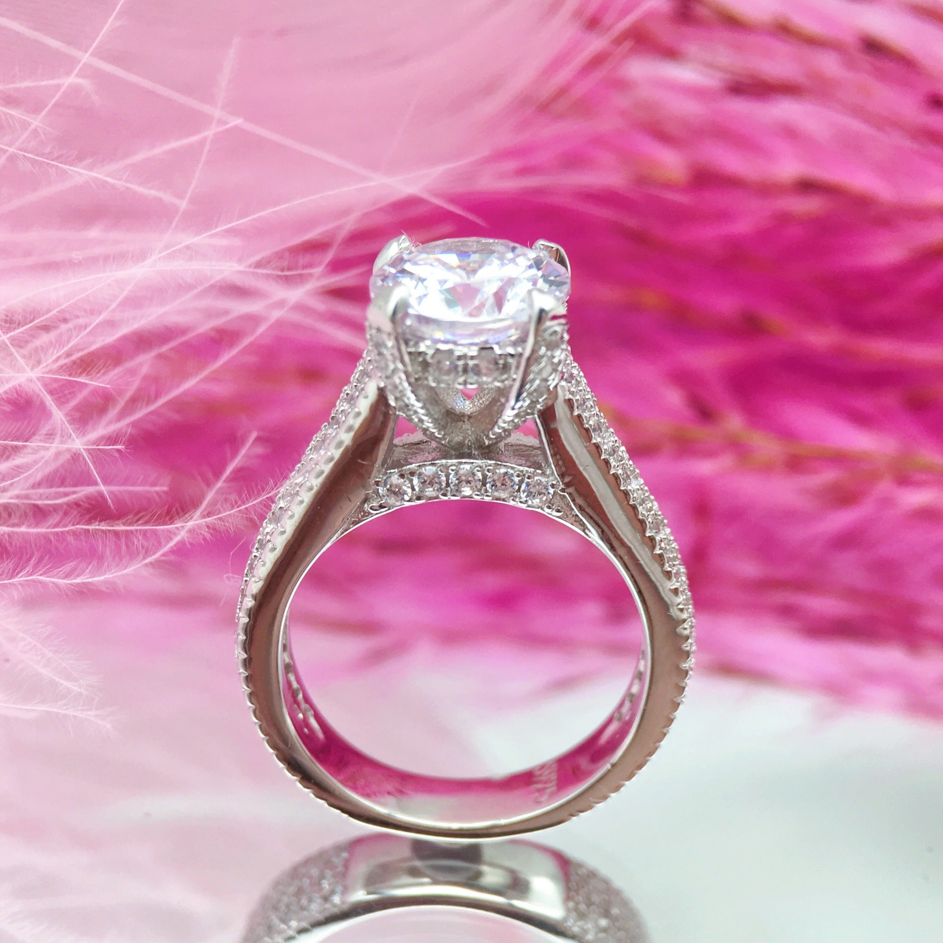 S925 Silver Zircon Women Fashion Ring