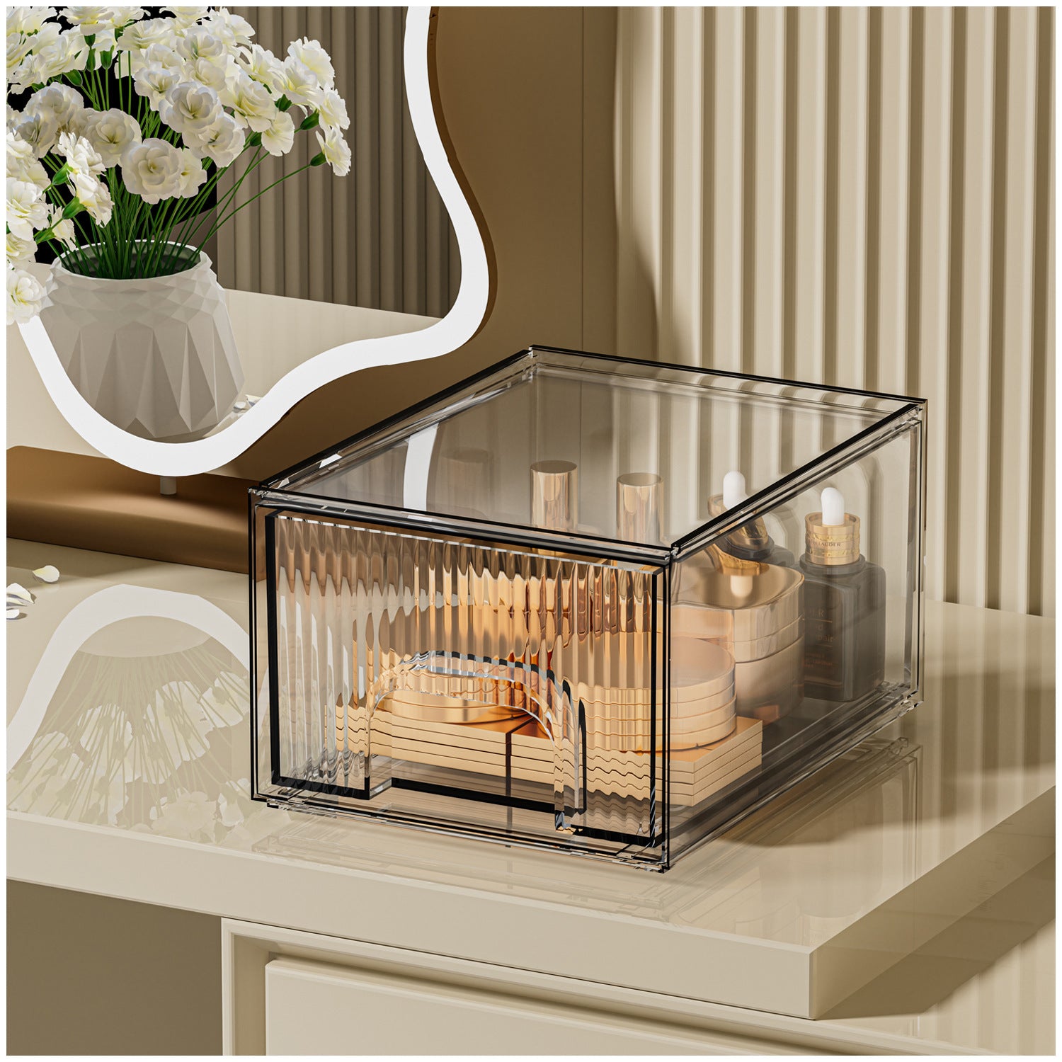 Acrylic Large-capacity Cosmetics Storage Dustproof
