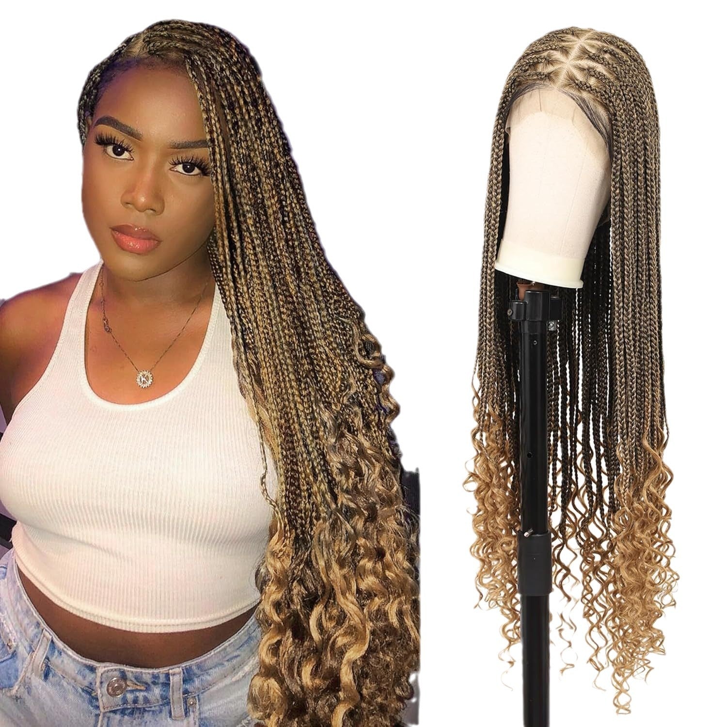 Burford Glow Full Lace Braided Wig — Long Exotic Style