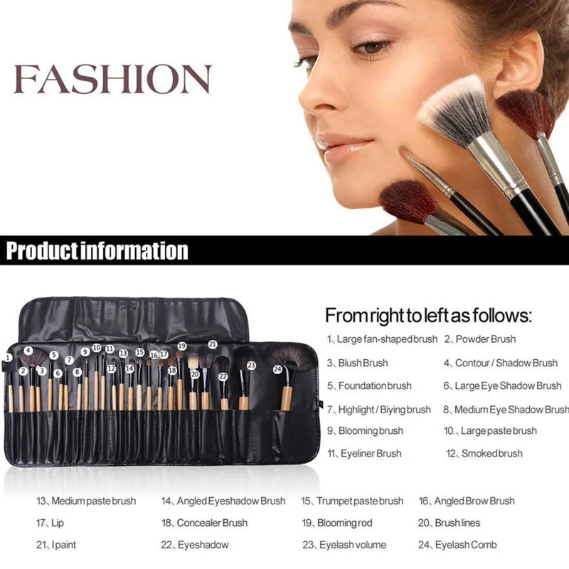 Burford Glow 24-Piece Professional Makeup Brush Set