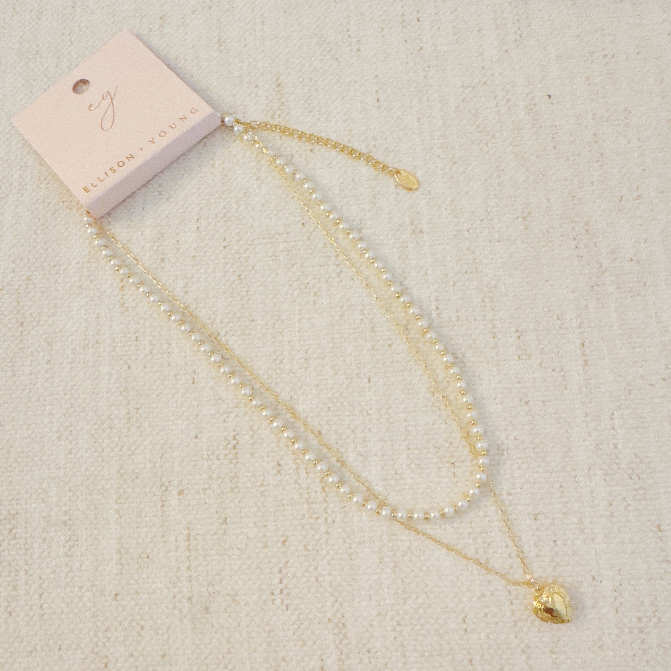 Pearls And Heart Locket Layered Necklace