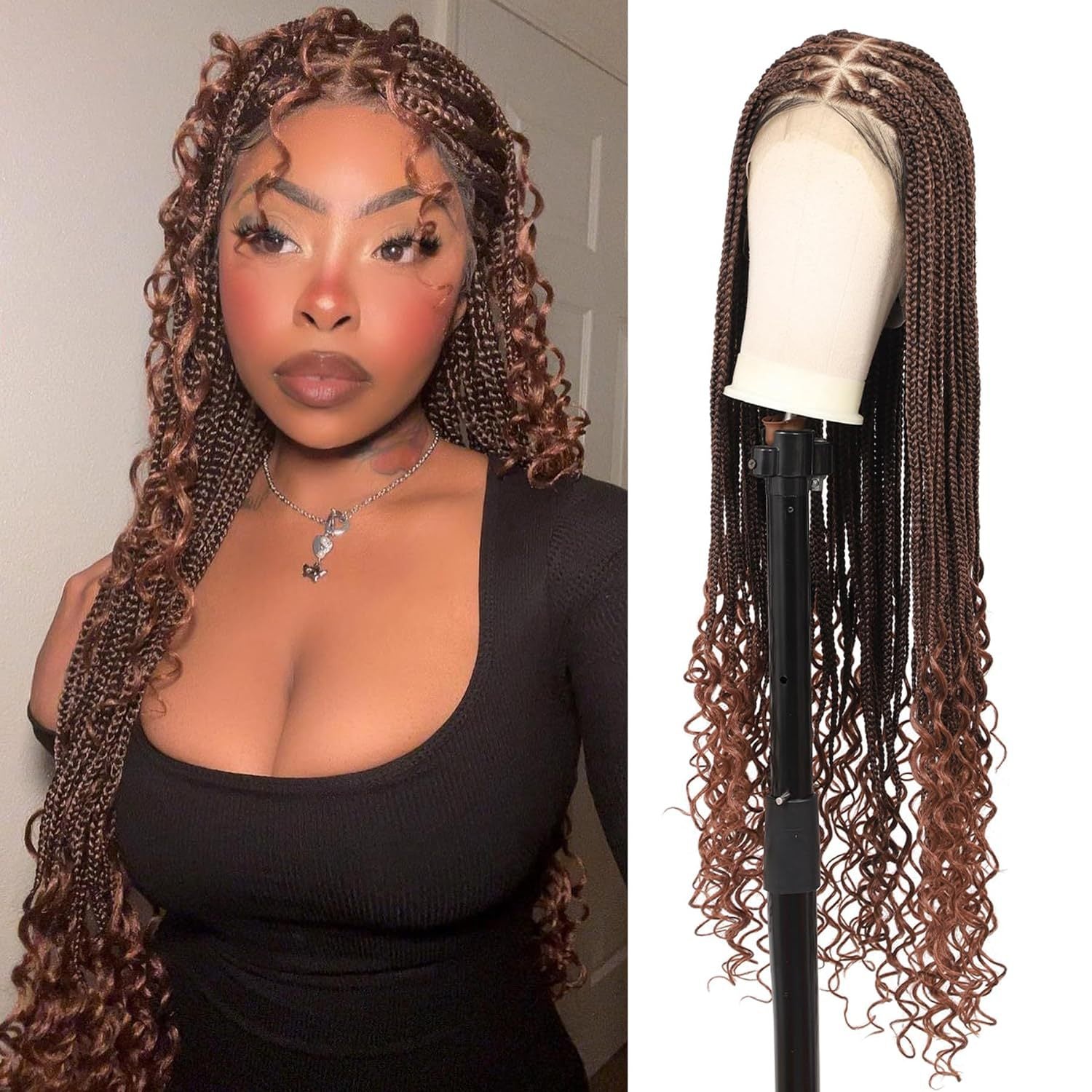 Burford Glow Full Lace Braided Wig — Long Exotic Style