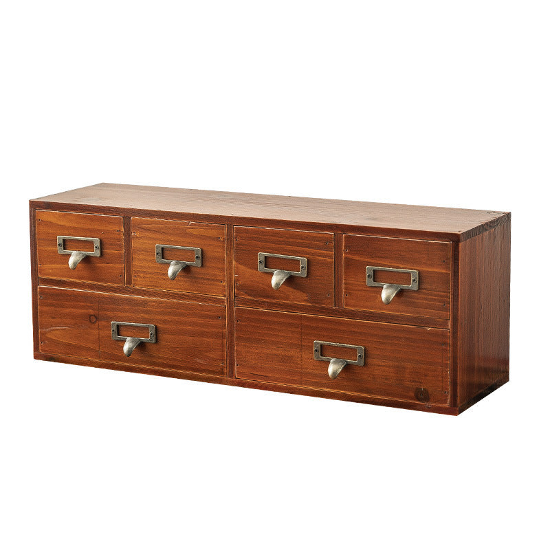 Simple Wooden Desktop Cosmetics Storage Box
