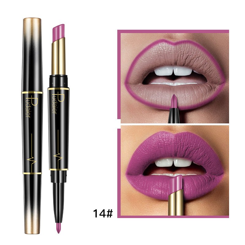 Double-Ended Matte Lipstick & Lip Liner – 16 Shades