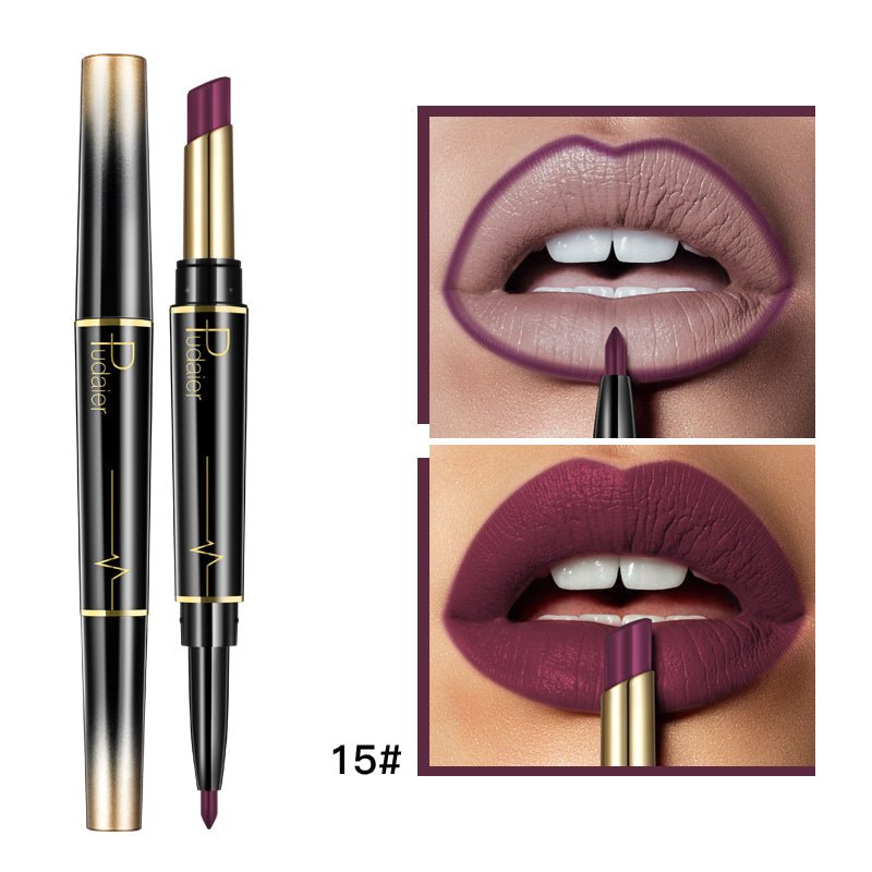 Double-Ended Matte Lipstick & Lip Liner – 16 Shades