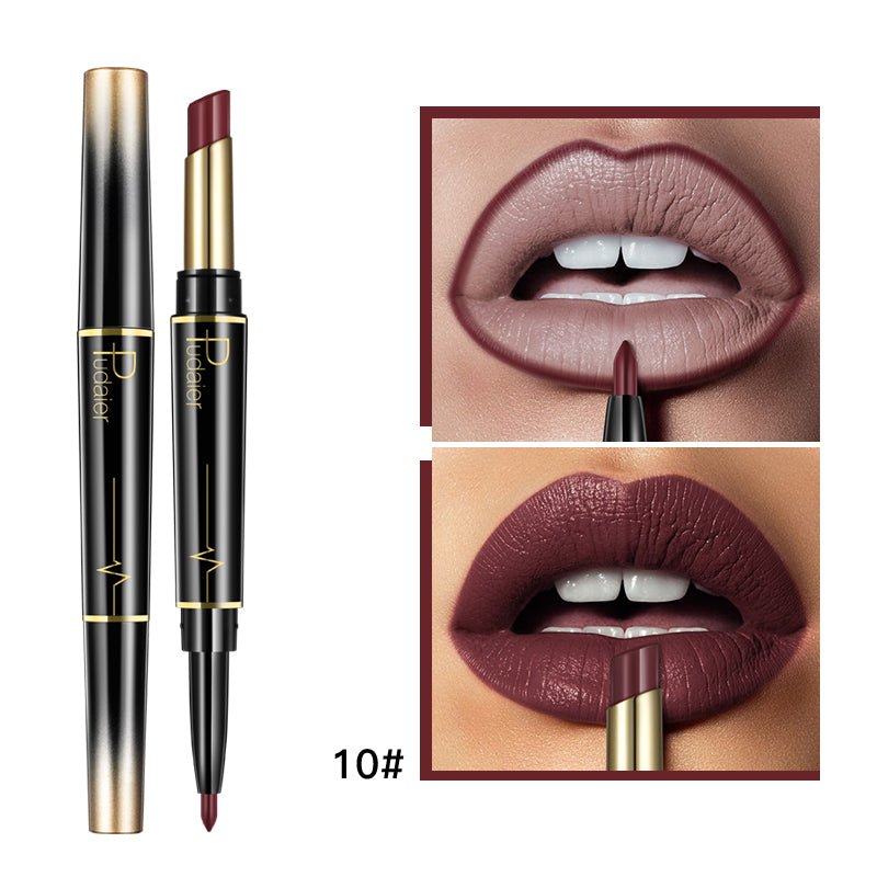 Double-Ended Matte Lipstick & Lip Liner – 16 Shades