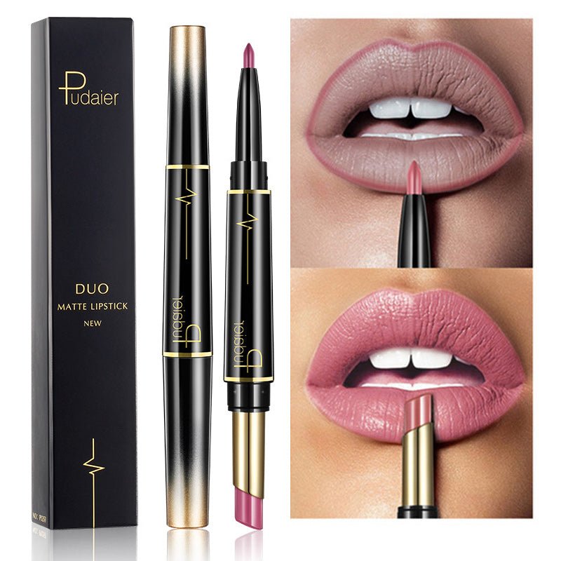 Double-Ended Matte Lipstick & Lip Liner – 16 Shades