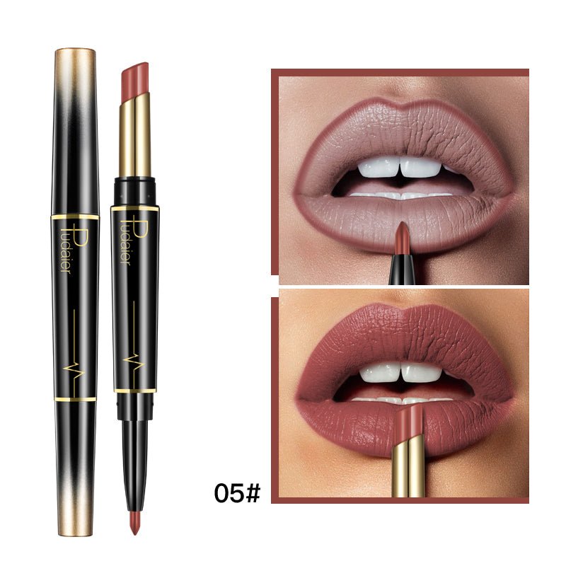 Double-Ended Matte Lipstick & Lip Liner – 16 Shades