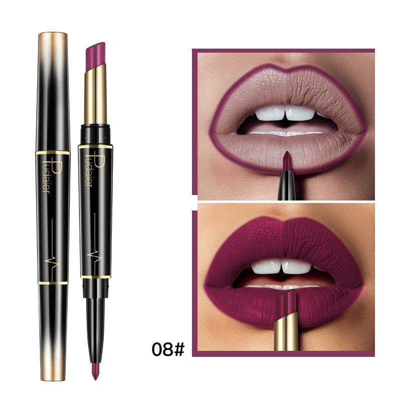 Double-Ended Matte Lipstick & Lip Liner – 16 Shades