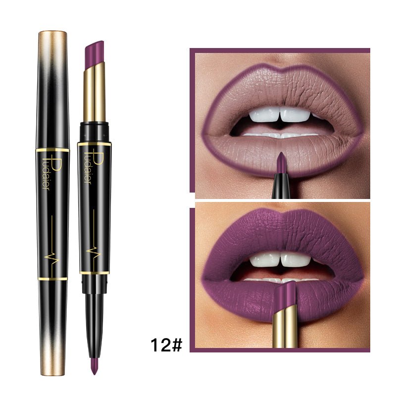 Double-Ended Matte Lipstick & Lip Liner – 16 Shades