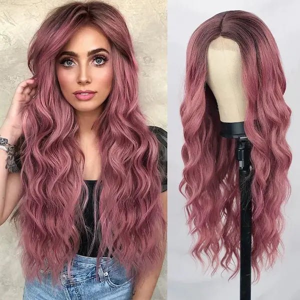 Long Curly Lace Front Wig – Heat-Resistant, 16 Colour Options