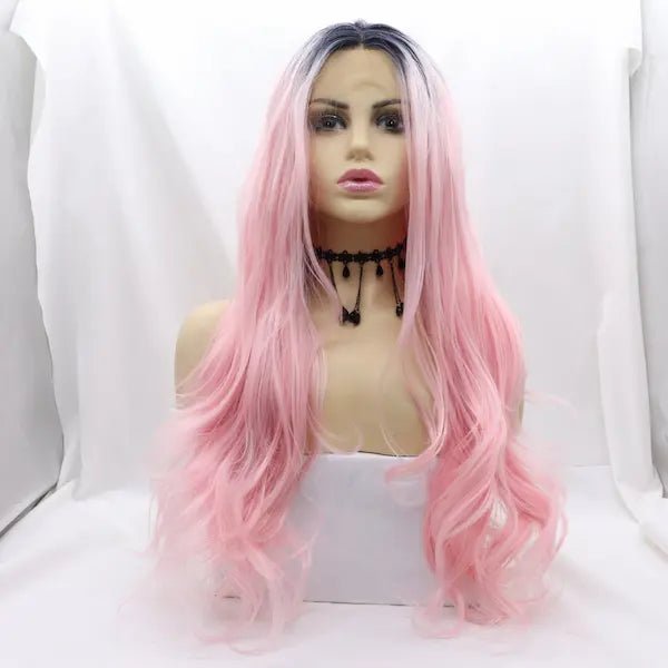 Burford Glow Front Lace Long Curly Wig – Gradient Color