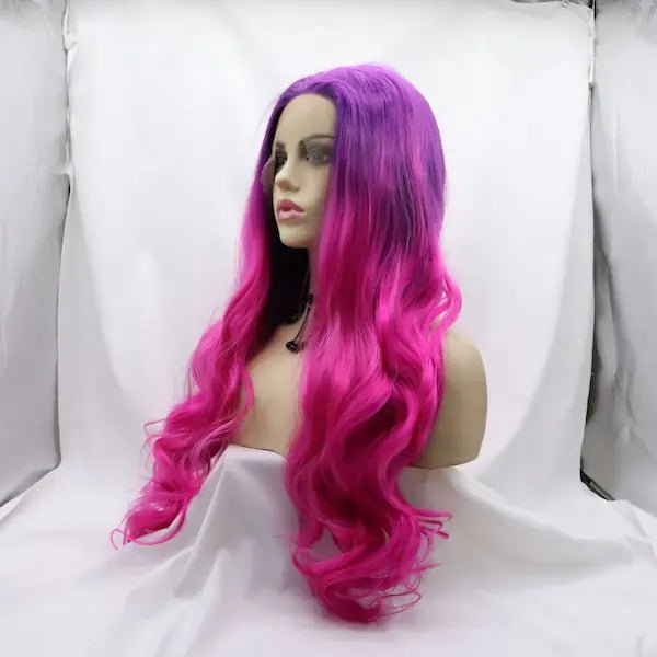Burford Glow Front Lace Long Curly Wig – Gradient Color