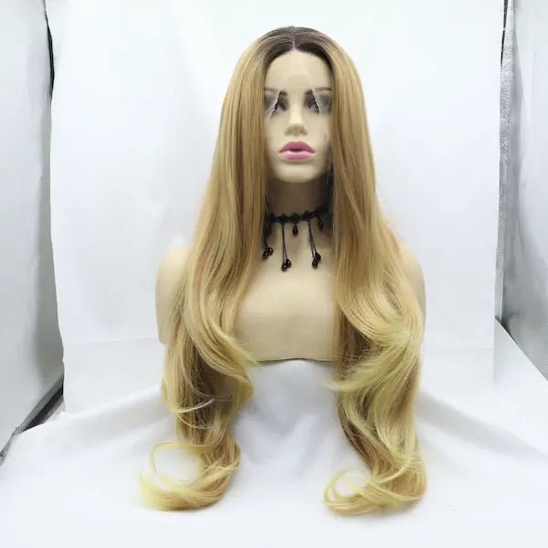 Burford Glow Front Lace Long Curly Wig – Gradient Color
