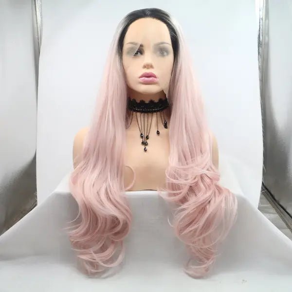 Burford Glow Front Lace Long Curly Wig – Gradient Color