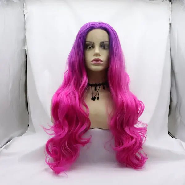 Burford Glow Front Lace Long Curly Wig – Gradient Color