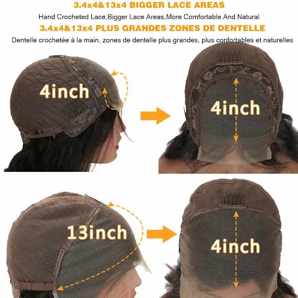 13x4 Water Wave Lace Front Wig – Natural Human Hair, 10–22 Inches