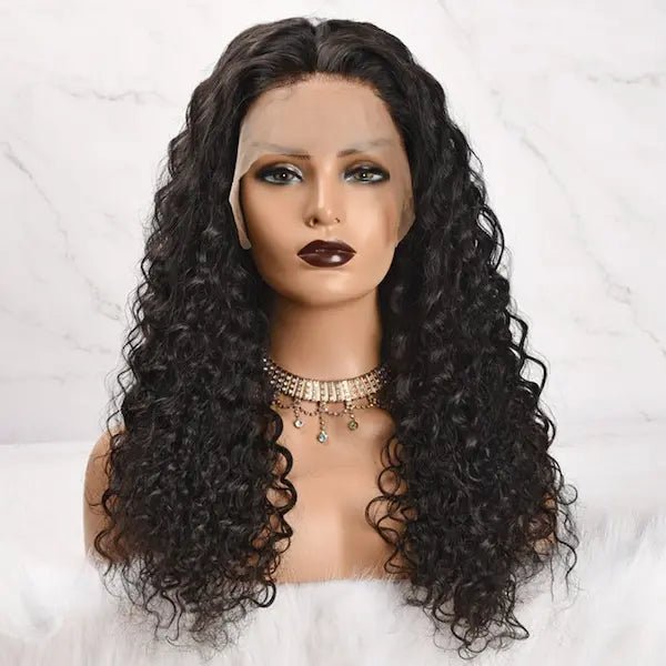 13x4 Water Wave Lace Front Wig – Natural Human Hair, 10–22 Inches