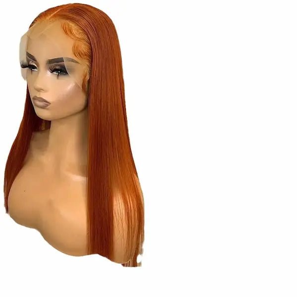 Orange Straight Lace Front Wig with Side Bangs | Burford Glow