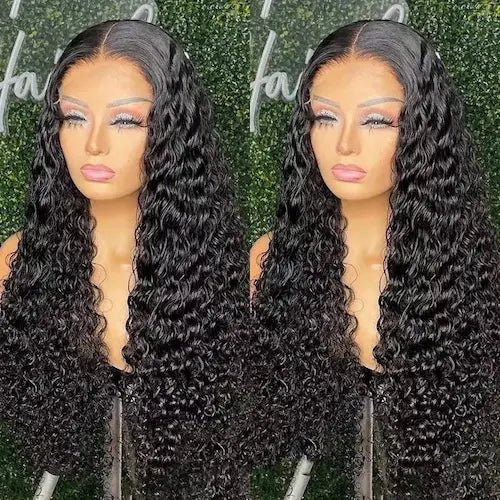 Long Curly Lace Front Wig with Side Bangs – Heat-Resistant, 12–32 Inches