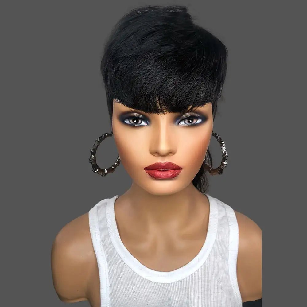Burford Glow Human Hair Wig with Bangs – Exotic Style