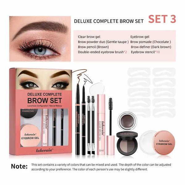 Full Brow Kit – Eyebrow Pencil, Powder & Setting Gel