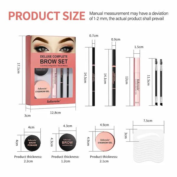 Full Brow Kit – Eyebrow Pencil, Powder & Setting Gel