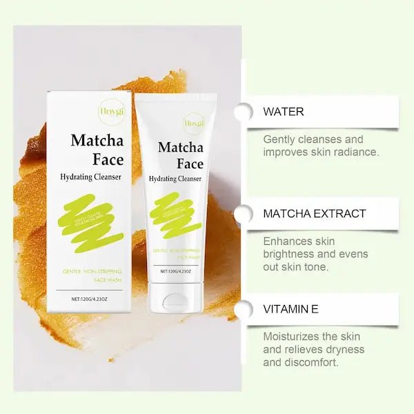 Matcha & Vitamin E Gentle Moisturizing Facial Cleanser 120g | Burford Glow