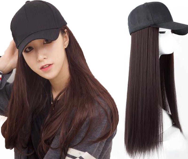 Burford Glow Fashion Hat Wig – Long Hair Attached