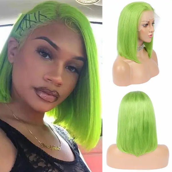 Coloured Human Hair Bob Wig – Short Dyeable Style Wig