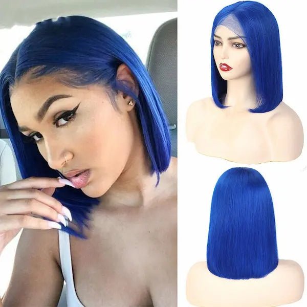 Coloured Human Hair Bob Wig – Short Dyeable Style Wig
