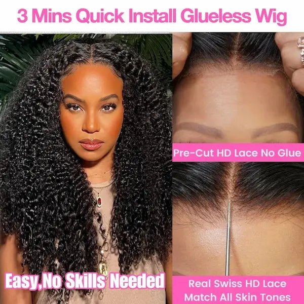 7x5 HD Lace Kinky Curly Wig – Glueless 250% Density Human Hair
