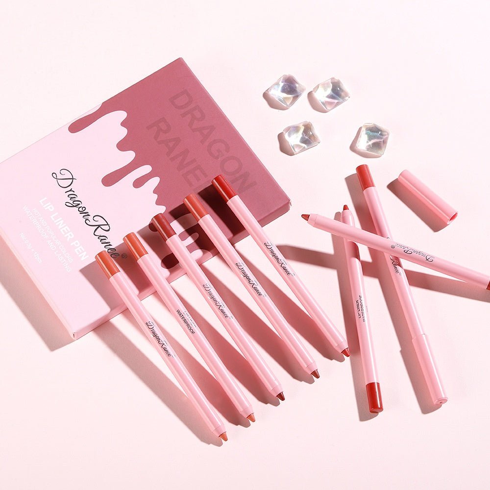 Waterproof matte lip liner set with non-stick cup formula, 6 long-lasting lipstick pens in gift-ready box