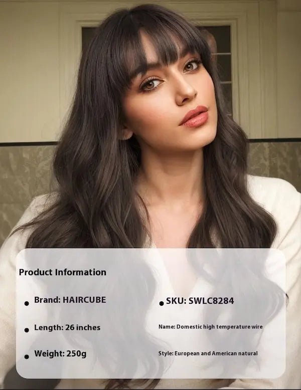 Burford Glow Long Curly Big Wave Wig with Bangs