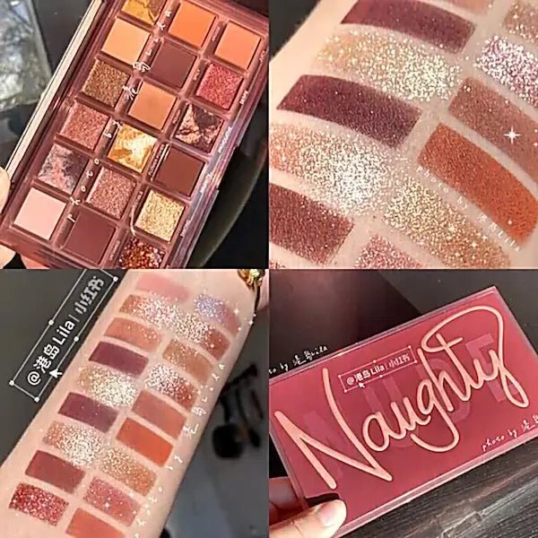18-Colour Eyeshadow Palette – Matte & Shimmer Rose Edit