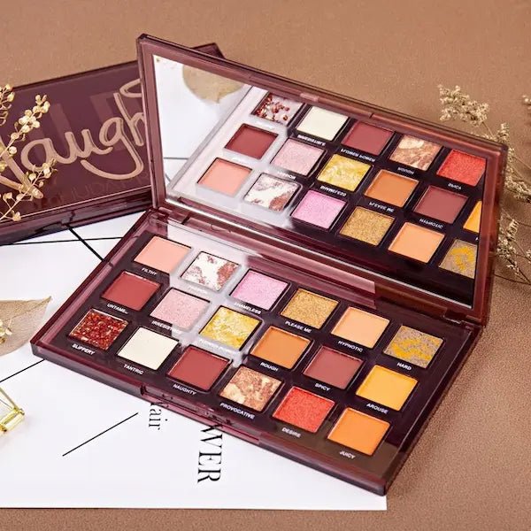 18-Colour Eyeshadow Palette – Matte & Shimmer Rose Edit