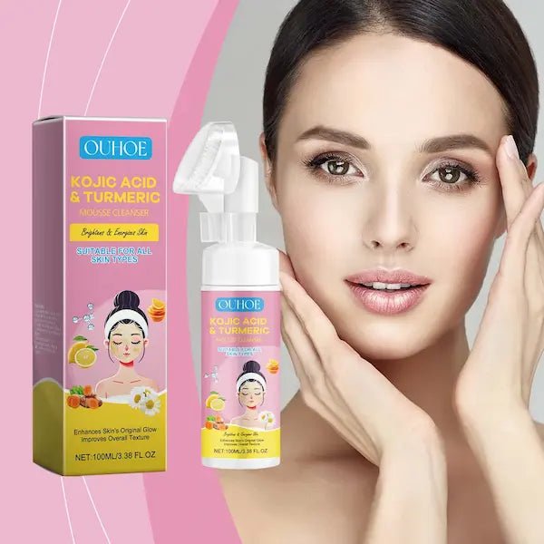 Kojic Acid & Turmeric Brightening Mousse Foam Cleanser | Burford Glow